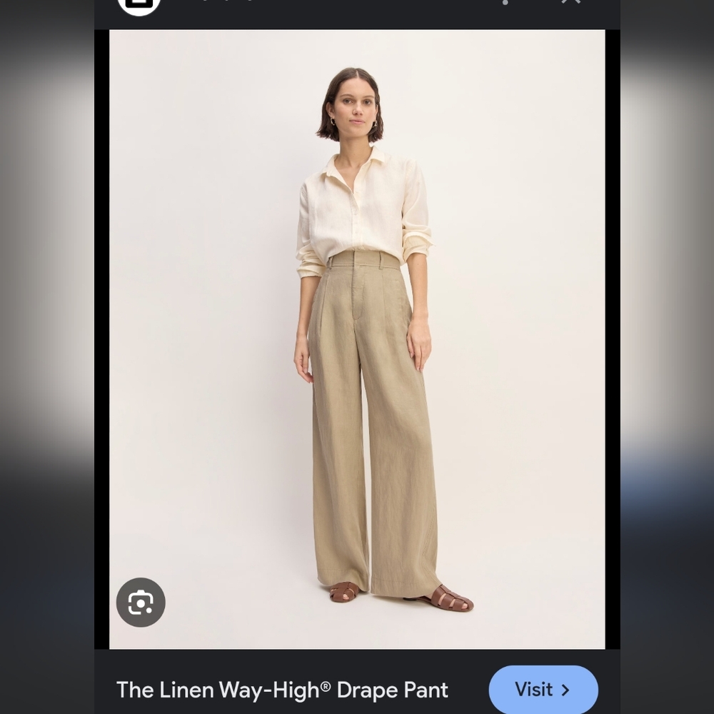 Everlane Wide Leg Pants in Beige